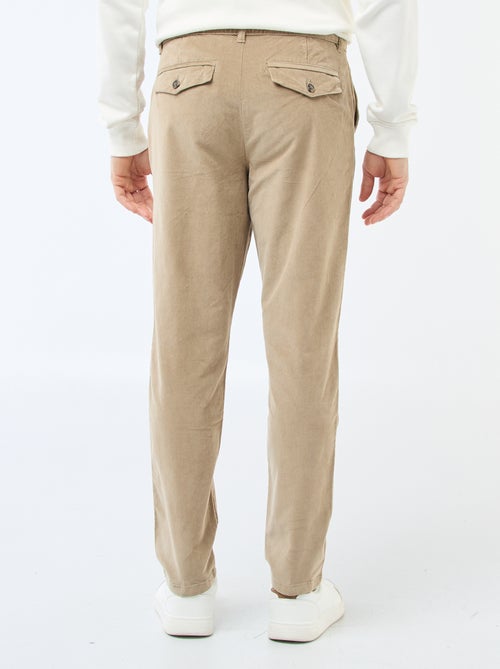 Chino van ribfluweel met standaard taille - Kiabi