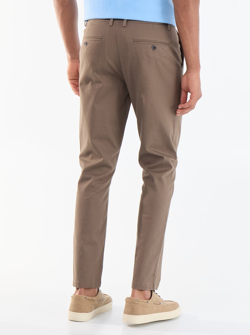 Chino van twill Bruin - Kiabi