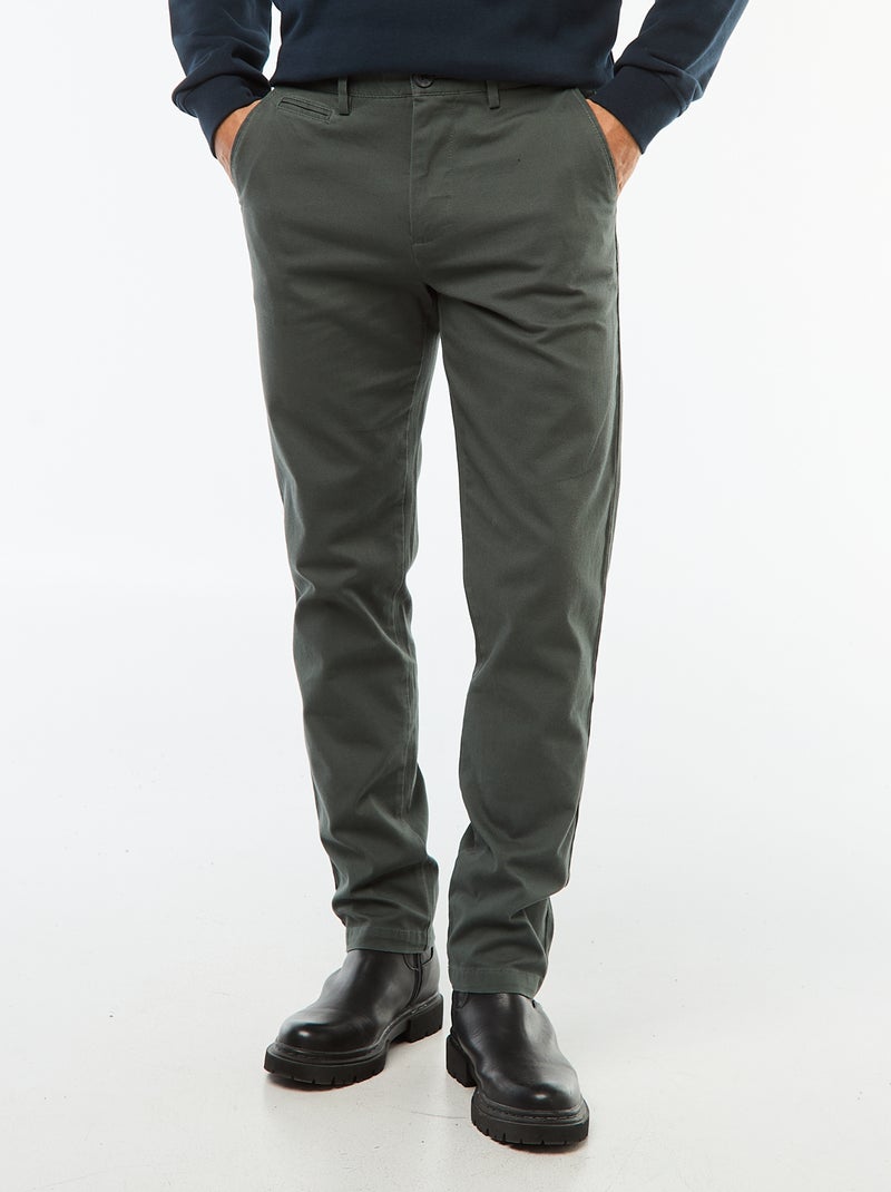 Chino van twill Groen - Kiabi