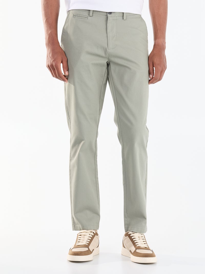 Chino van twill Groen - Kiabi
