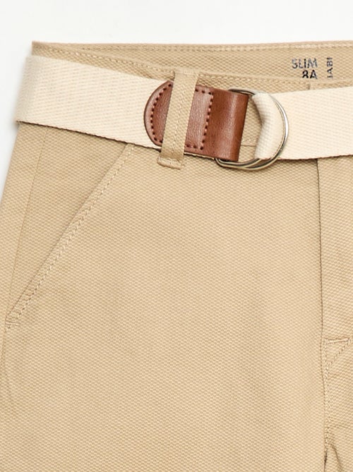 Chino van twill met ceintuur - 2-delig - Kiabi