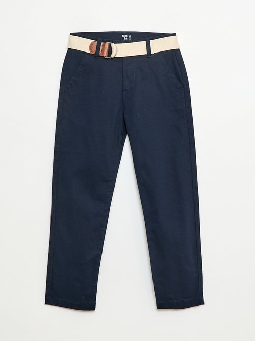 Chino van twill met ceintuur - 2-delig - Kiabi