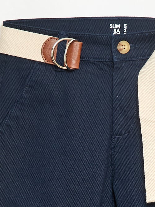 Chino van twill met ceintuur - 2-delig - Kiabi