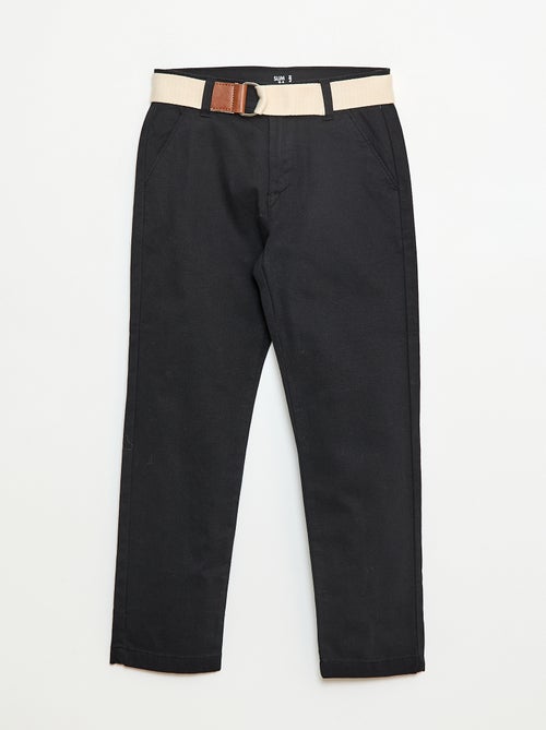 Chino van twill met ceintuur - 2-delig - Kiabi