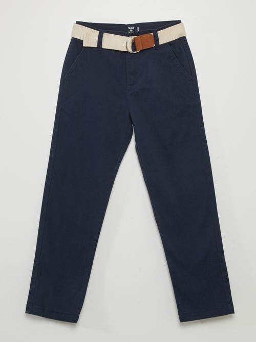 Chino van twill met ceintuur - Kiabi