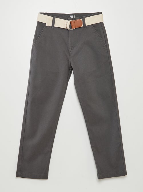 Chino van twill met ceintuur - Kiabi