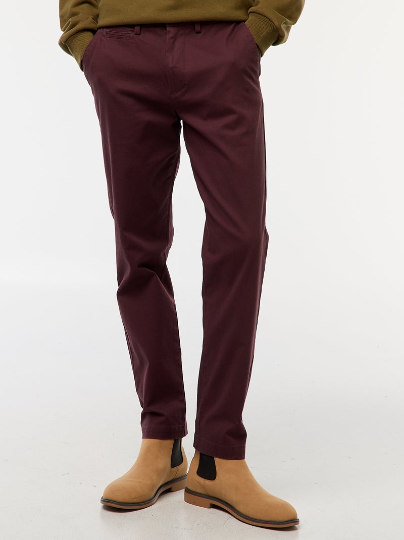 Chino van twill Paars - Kiabi