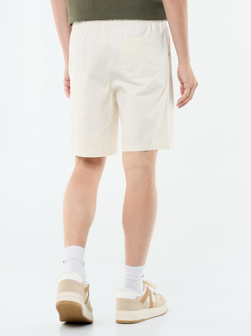 Chinobermuda van twill Wit - Kiabi