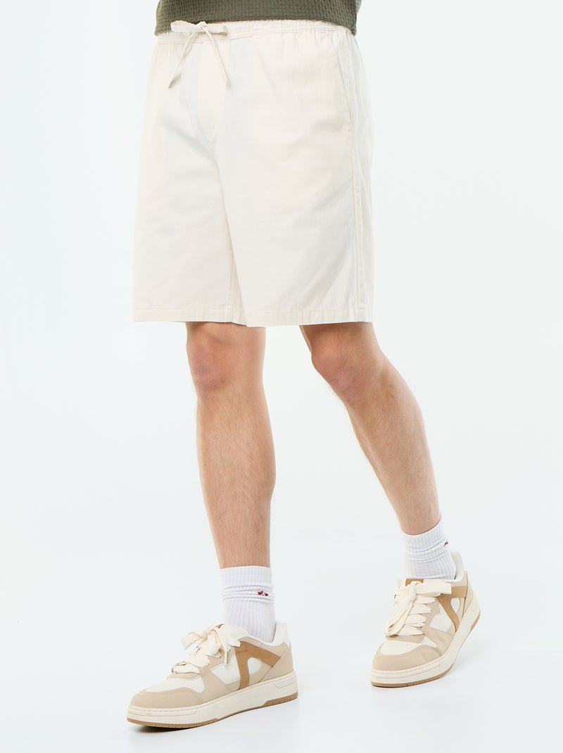 Chinobermuda van twill Wit - Kiabi