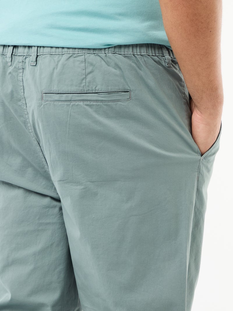 Chinobroek van katoentwill met trekkoordjes Blauw - Kiabi