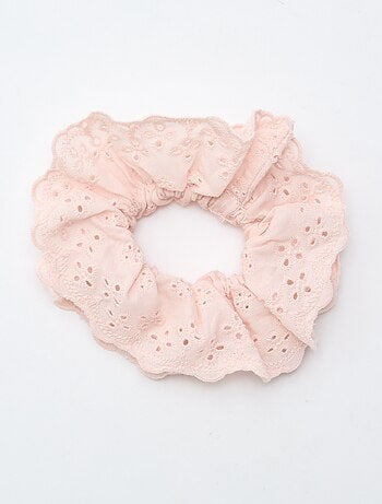 Chouchou en broderies anglaises