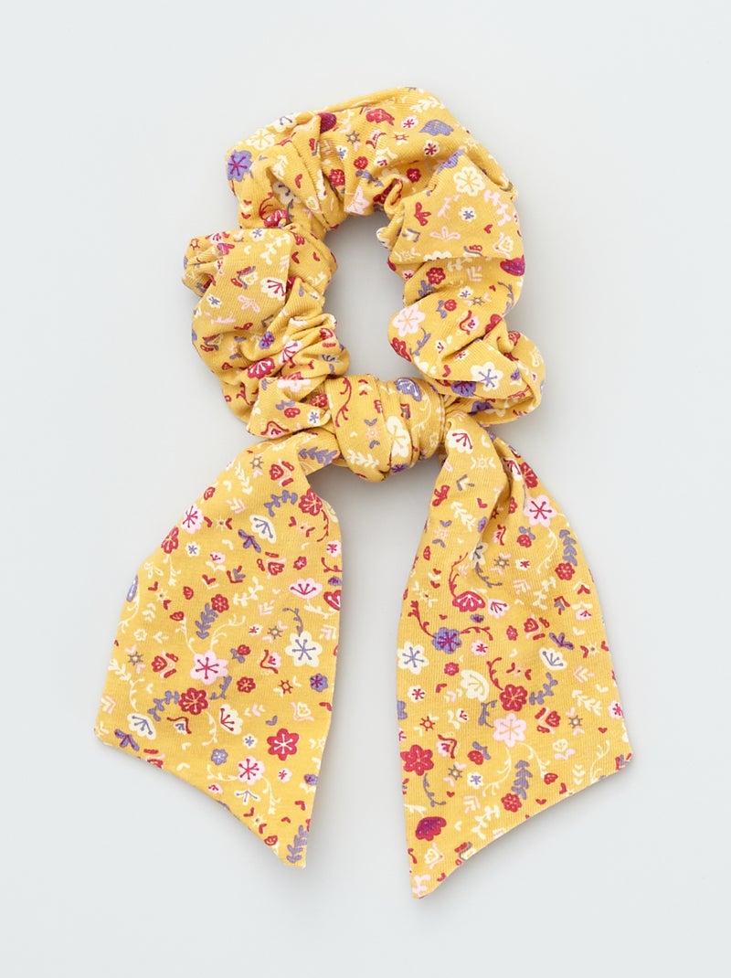 Chouchou en tissu imprimé Jaune moutarde - Kiabi