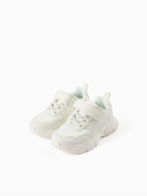 Chunky sneakers van twee materialen met mesh voering - Kiabi