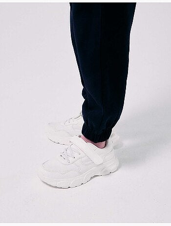 Chunky trainers van twee stoffen met mesh voering