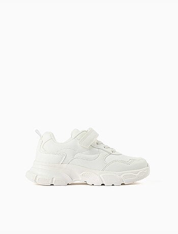 Chunky trainers van twee stoffen met mesh voering