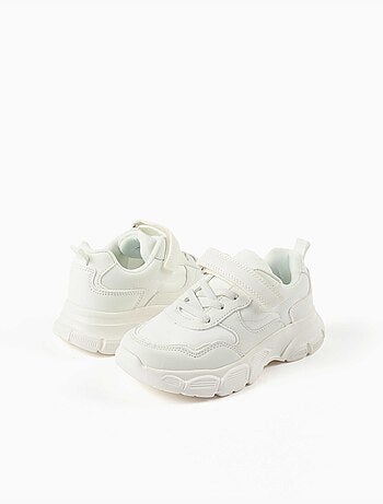 Chunky trainers van twee stoffen met mesh voering