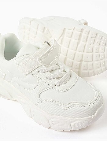 Chunky trainers van twee stoffen met mesh voering