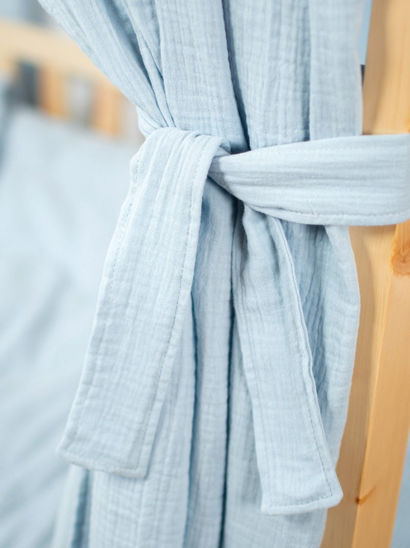 Ciel de lit cabane en gaze de coton duo 360 cm Bleu - Kiabi