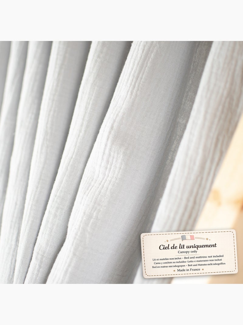 Ciel de lit cabane en gaze de coton duo 360 cm Gris - Kiabi
