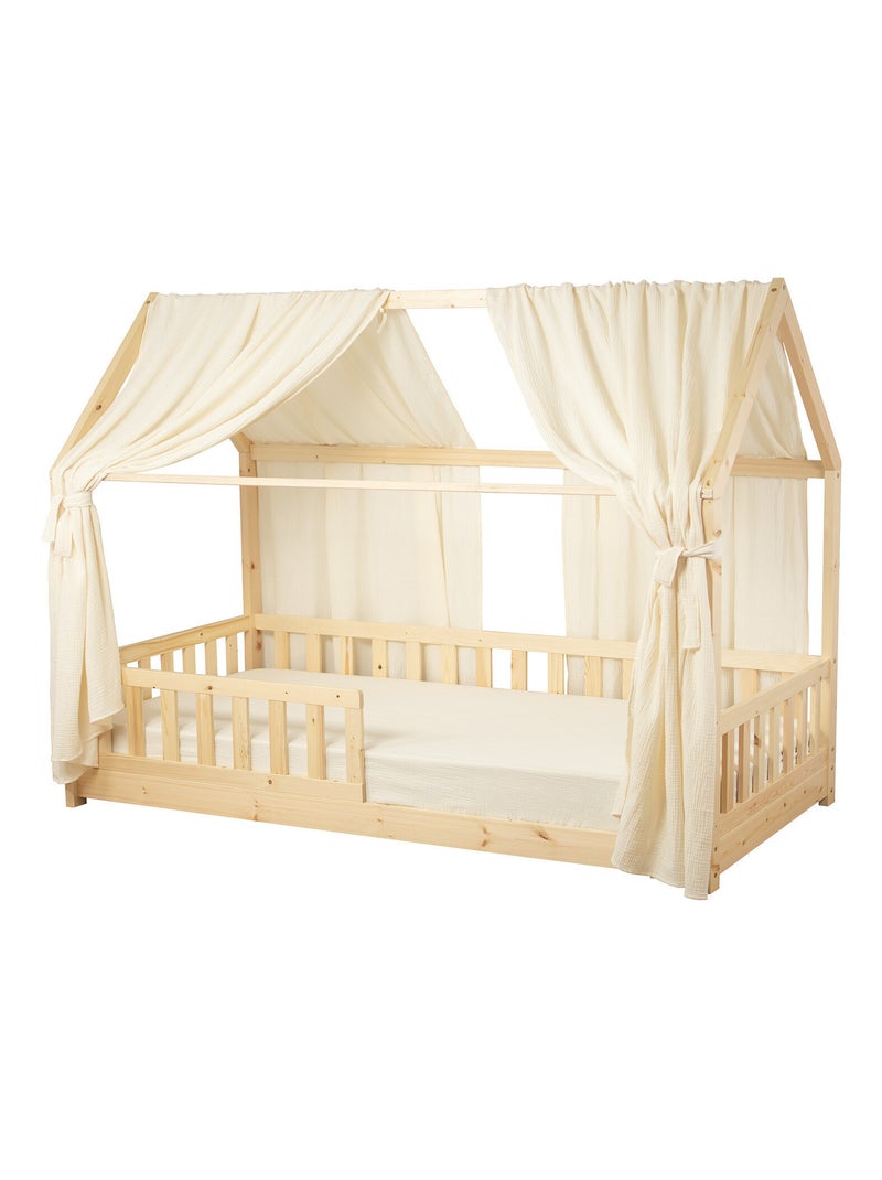 Ciel de lit cabane en gaze de coton duo 390 cm Ecru - Kiabi