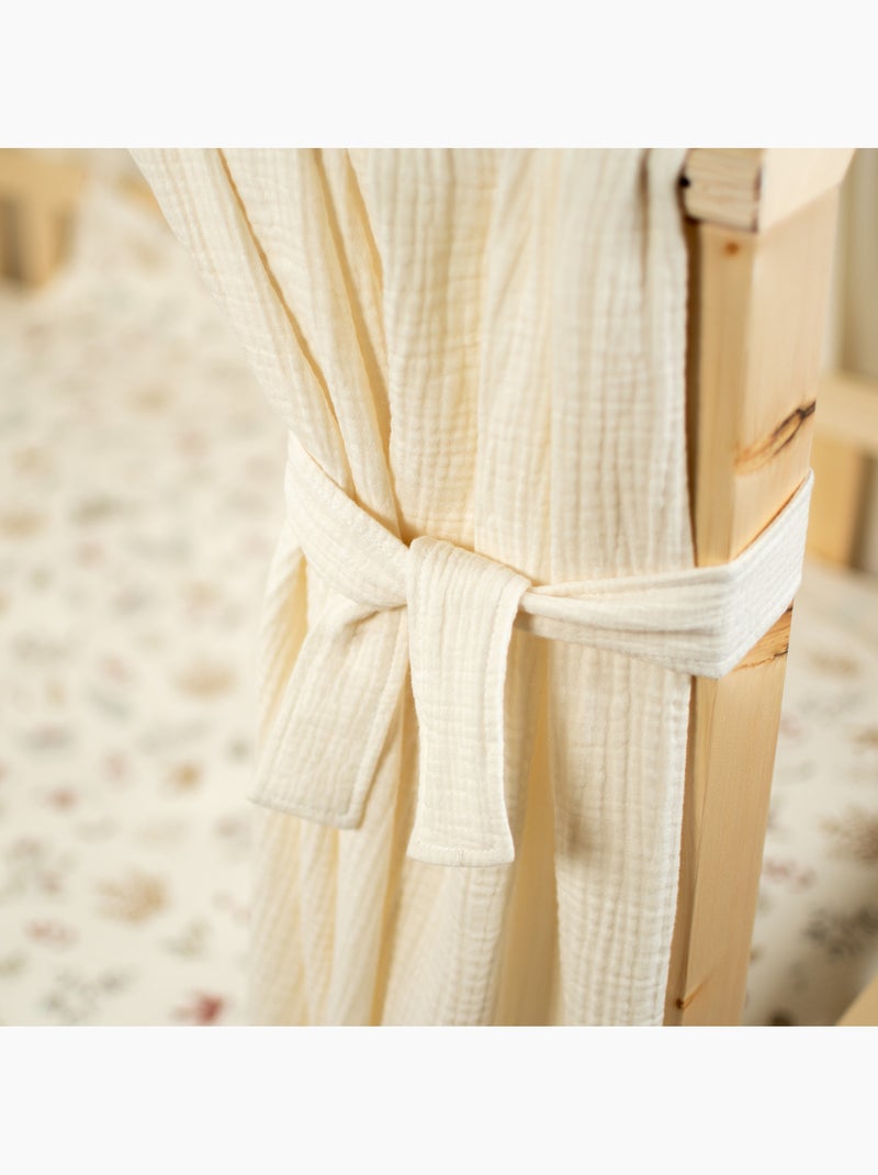 Ciel de lit cabane en gaze de coton duo 390 cm Ecru - Kiabi