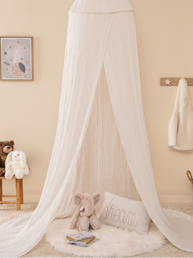 Ciel de lit en double gaze de coton Blanc - Kiabi
