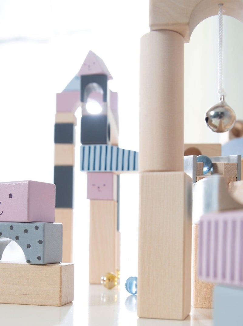 Circuit à billes 80 blocs de construction en bois + 20 billes ROBA Gris Multicolore - Kiabi