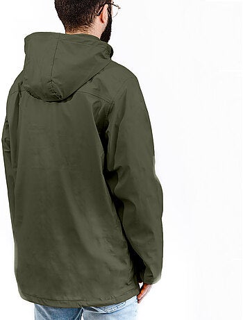 Ciré homme 'Breizh Ocean', Coutures et zip étanches, Doublure rayée de style marinière.