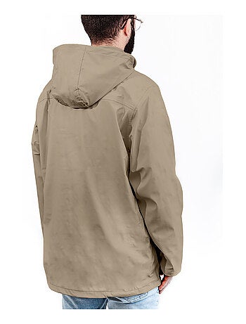 Ciré homme 'Breizh Ocean', Coutures et zip étanches, Doublure rayée de style marinière.