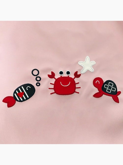 Ciré imperméable bébé avec Capuche 'Breizh Ocean', Poncho Intérieur rayé avec Broderie - Kiabi