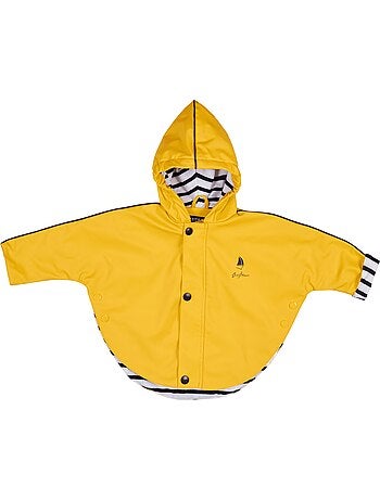 Ciré imperméable bébé 'Breizh Ocean' avec Capuche, Poncho Intérieur rayé