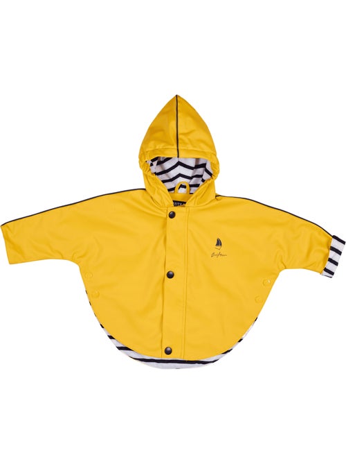 Ciré imperméable bébé 'Breizh Ocean' avec Capuche, Poncho Intérieur rayé - Kiabi