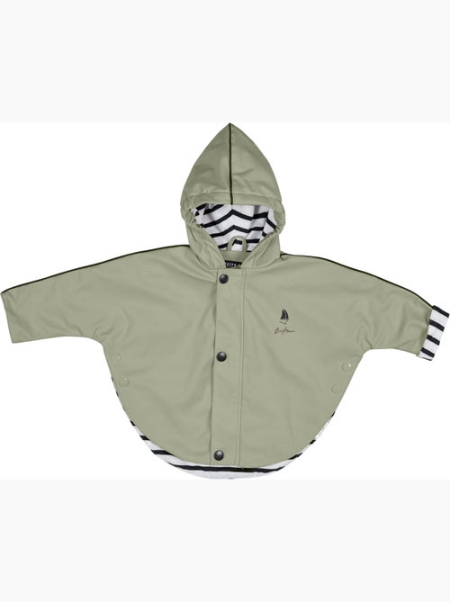 Ciré imperméable bébé 'Breizh Ocean' avec Capuche, Poncho Intérieur rayé - Kiabi Ciré imperméable bébé 'Breizh Ocean' avec Capuche, Poncho Intérieur rayé - Kiabi