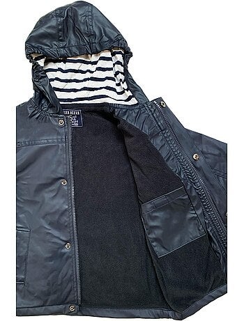 Ciré imperméable 'Breizh Océan' - Intérieur Polaire, Veste avec Capuche rayée Mixte, garçon ou Fille