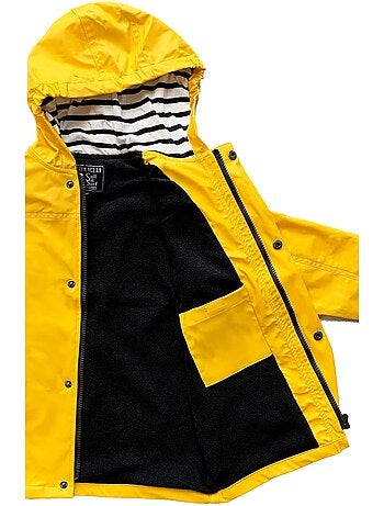 Ciré imperméable 'Breizh Océan' - Intérieur Polaire, Veste avec Capuche rayée Mixte, garçon ou Fille