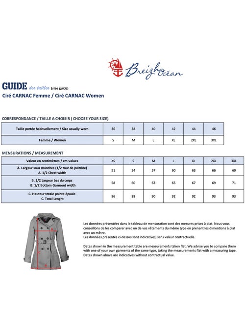 Ciré imperméable 'Breizh Océan', Coupe Trench, Capuche Amovible Femme - Kiabi Ciré imperméable 'Breizh Océan', Coupe Trench, Capuche Amovible Femme - Kiabi