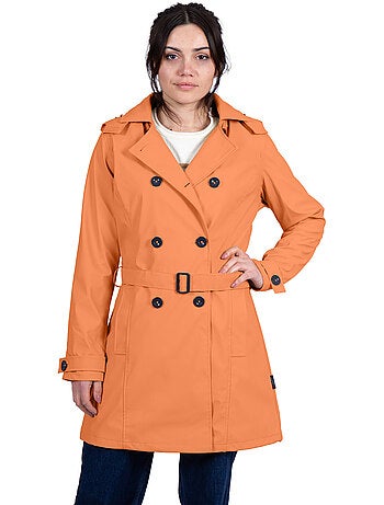 Ciré imperméable 'Breizh Océan', Coupe Trench, Capuche Amovible Femme