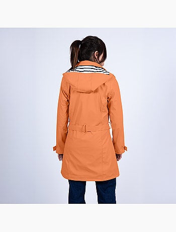 Ciré imperméable 'Breizh Océan', Coupe Trench, Capuche Amovible Femme