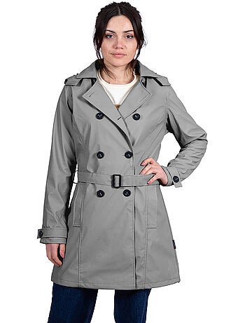Ciré imperméable 'Breizh Océan', Coupe Trench, Capuche Amovible Femme
