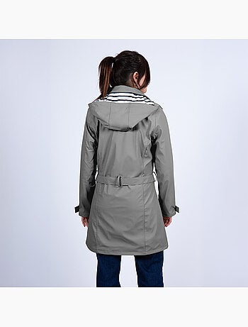 Ciré imperméable 'Breizh Océan', Coupe Trench, Capuche Amovible Femme