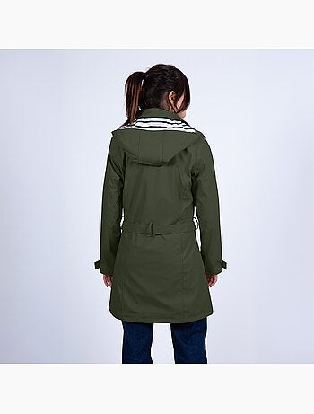 Ciré imperméable 'Breizh Océan', Coupe Trench, Capuche Amovible Femme