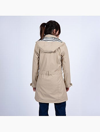 Ciré imperméable 'Breizh Océan', Coupe Trench, Capuche Amovible Femme
