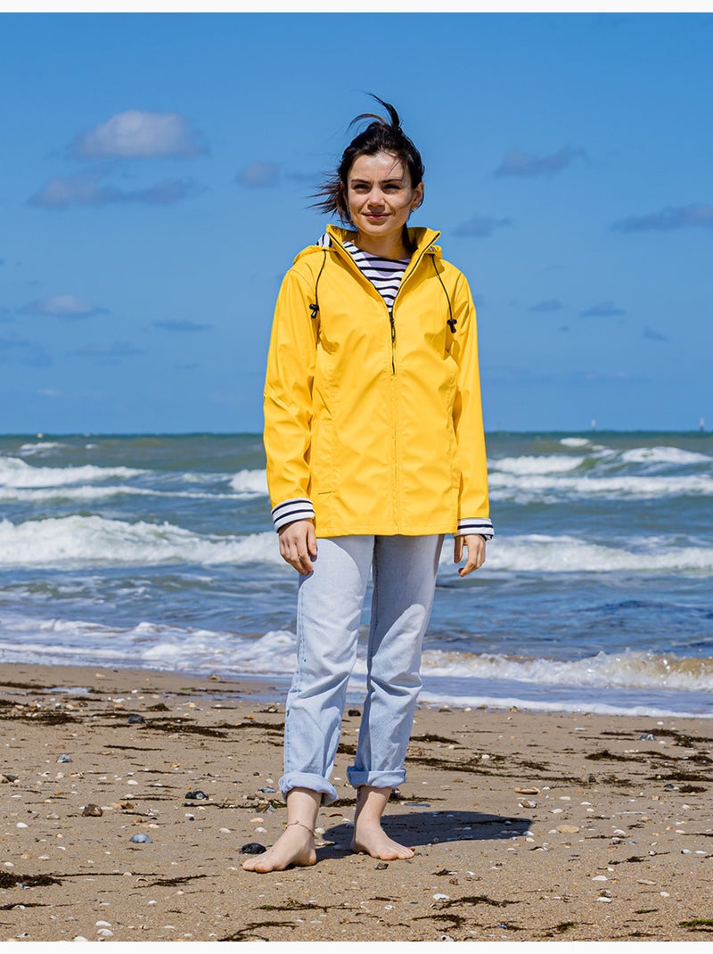 Ciré Imperméable Femme 'Breizh Océan' Coupe ajustée avec intérieur rayé Blanc - Kiabi