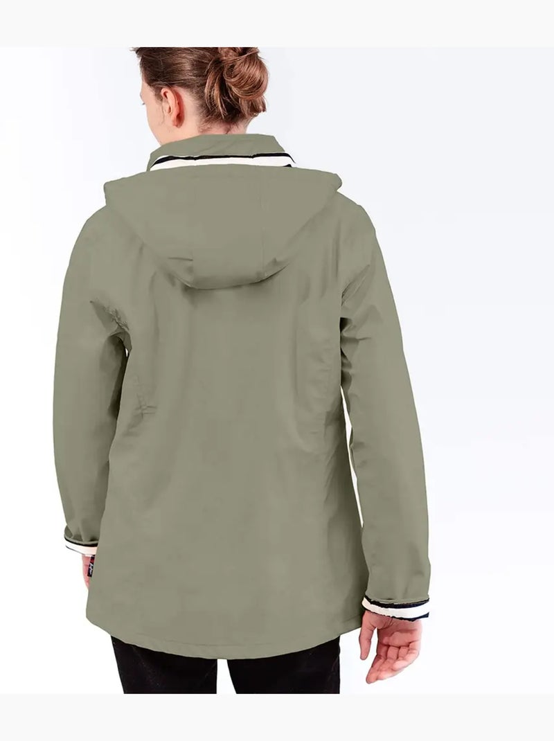 Ciré Imperméable Femme 'Breizh Océan' Coupe ajustée avec intérieur rayé Vert pastel - Kiabi