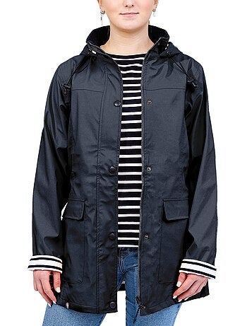 Ciré imperméable femme 'Breizh Océan' Vêtement de pluie à capuche, coutures thermosoudées