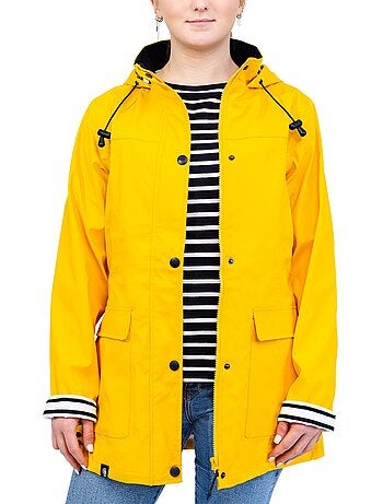Ciré imperméable femme 'Breizh Océan' Vêtement de pluie à capuche, coutures thermosoudées