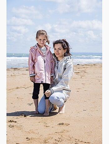 Ciré imperméable femme 'Breizh Océan' Vêtement de pluie à capuche, coutures thermosoudées
