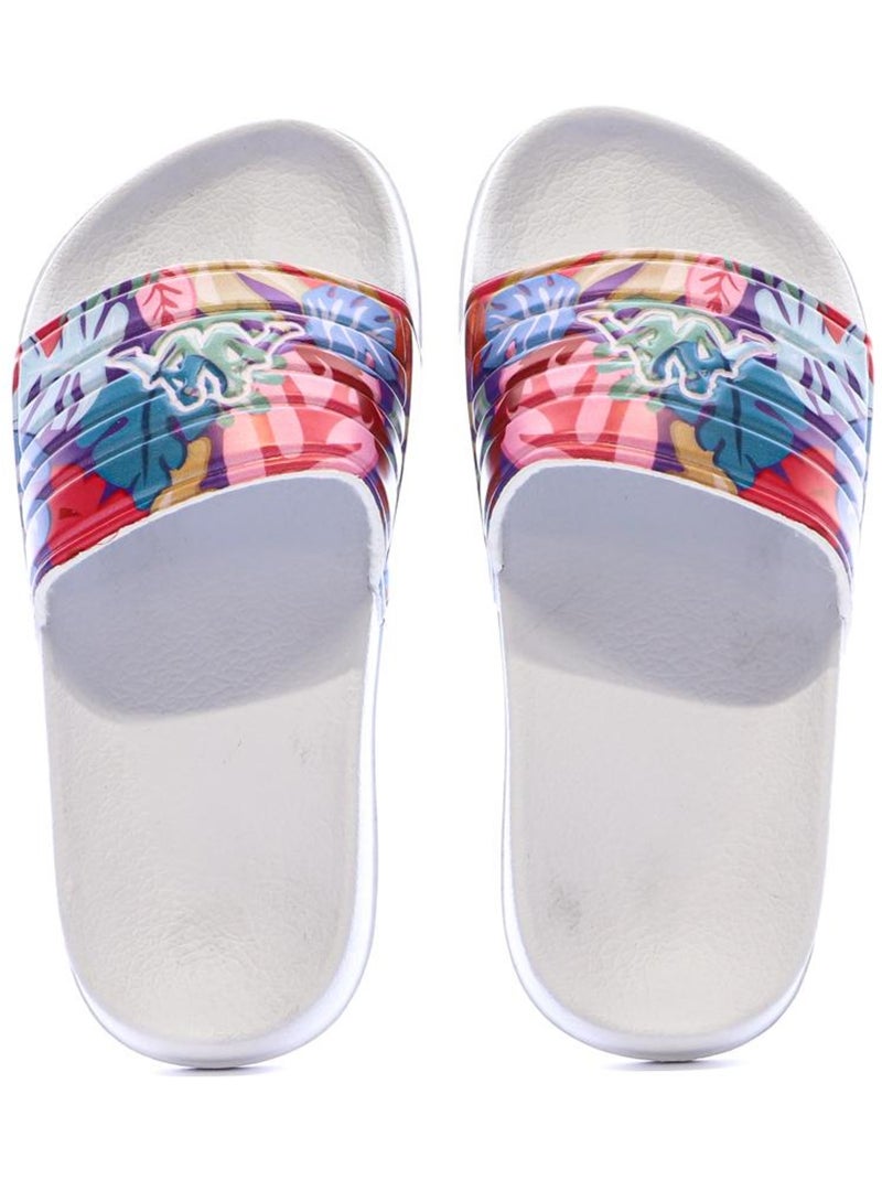 Claquettes à fleurs Fille Kappa Logo Blanc - Kiabi