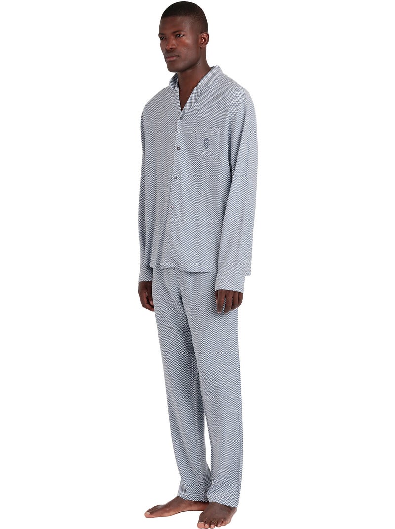Classic pyjama-outfit broek shirt lange mouwen spiga Blauw - Kiabi