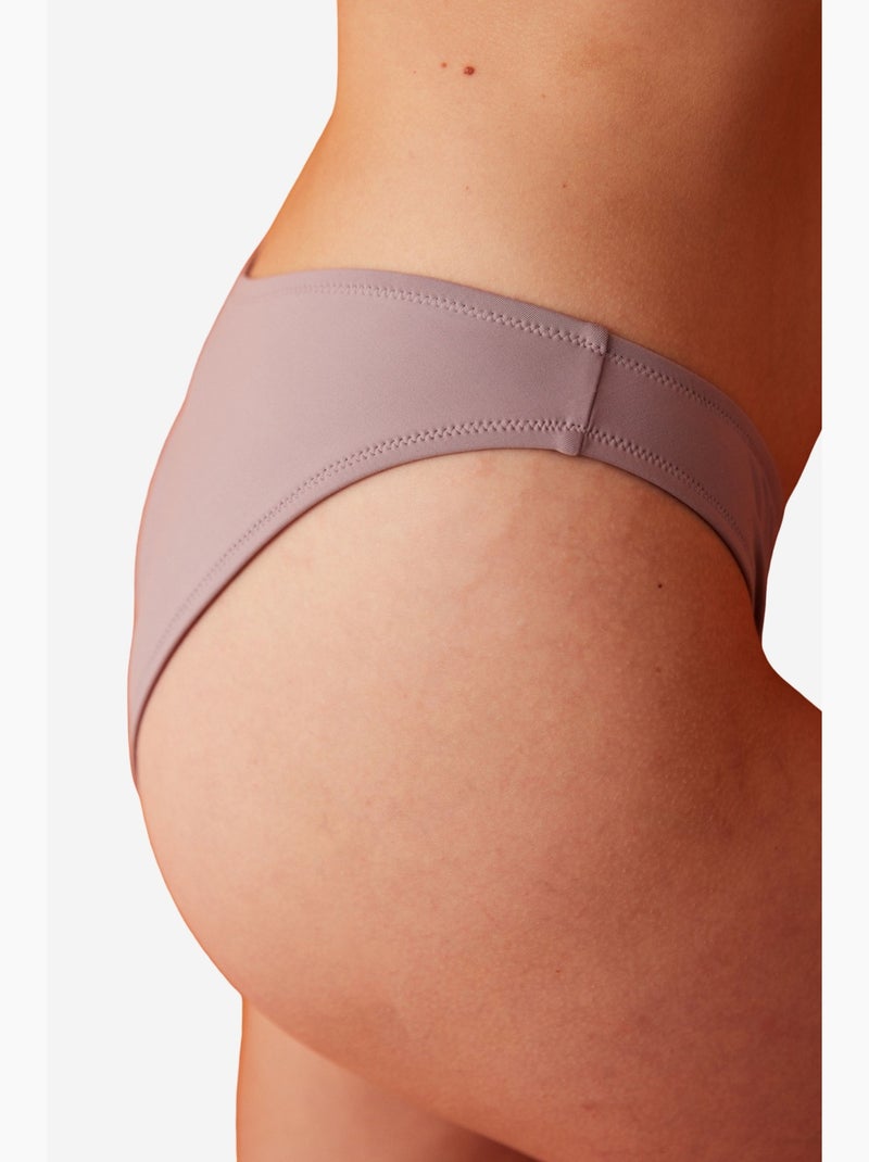 Clean bikinibroekje met v-snit penti Mauve - Kiabi